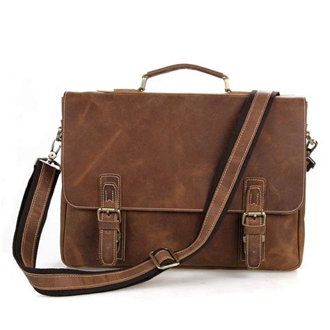 brown messenger bag fake leather|brown leather computer messenger bag.